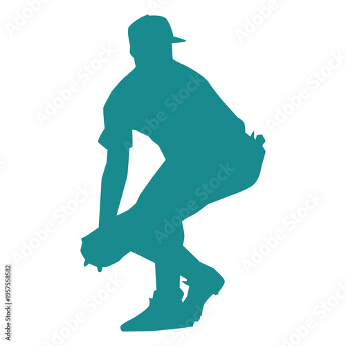 Fotografia Player ballplayer baseball player cap glove silhouette