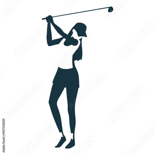 Player female hair club cap shorts t shirt detailed silhouette