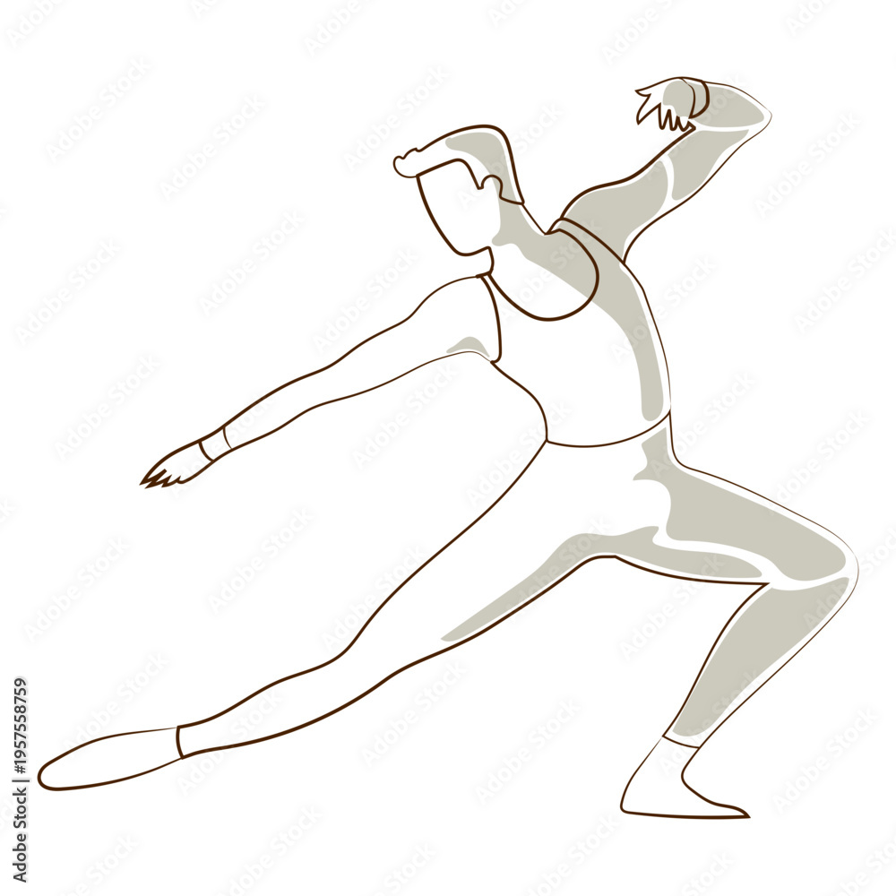 Fototapeta premium Ballet dancer posture t shirt leggins vector
