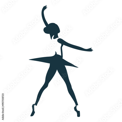 Ballerina skirt ballet dancer pointe shoe posture silhouette