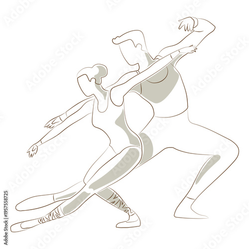 Ballet dancer ballerina pointe shoe tricot posture vector