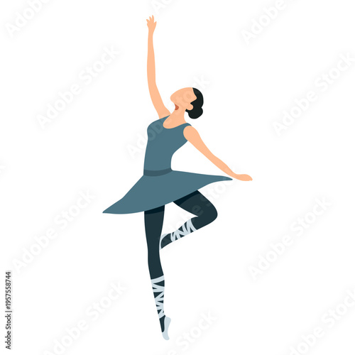 Ballet dancer posture ballerina pointe shoe skirt flat