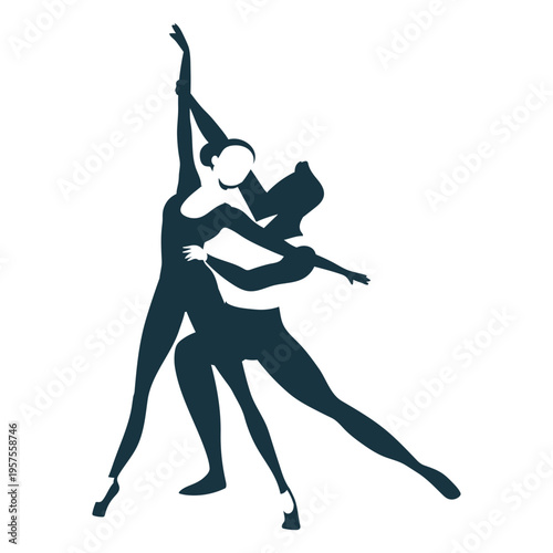 Ballet dancer posture ballerina pointe shoe detailed silhouette