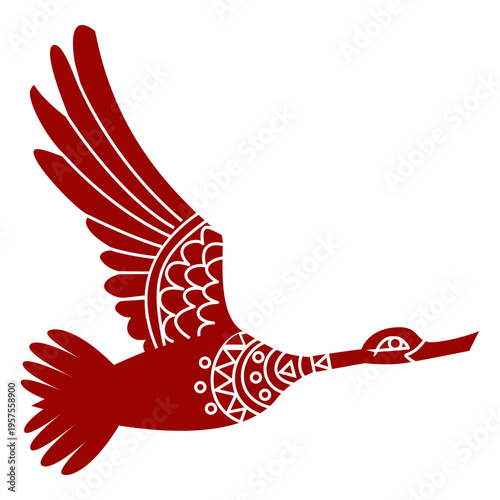 Duck drake wild duck beak wing flying pattern detailed silhouette