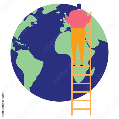 Ladder step ladder height planet earth continent flat