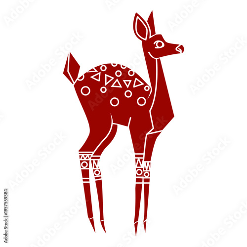 Roe doe tail hoof pattern detailed silhouette