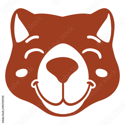 Beaver joyful head muzzle flat