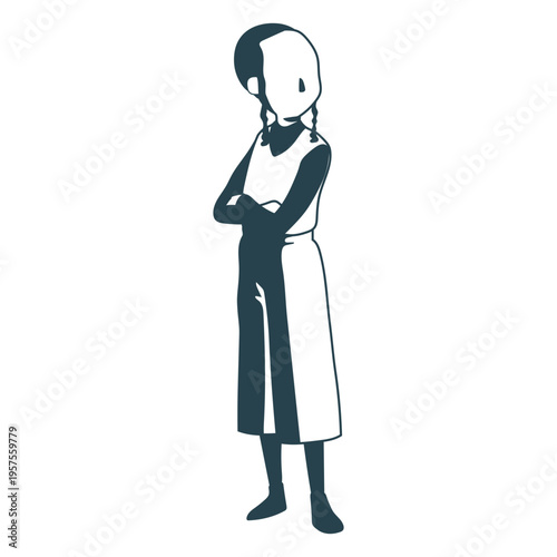 Boy jewish posture detailed silhouette