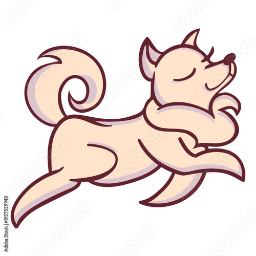 Dog character walks stylish