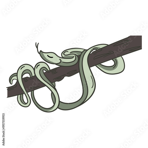 Tree snake stylish character