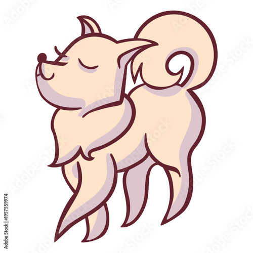 Walking dog stylish character