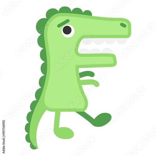 Cute green alligator cartoon