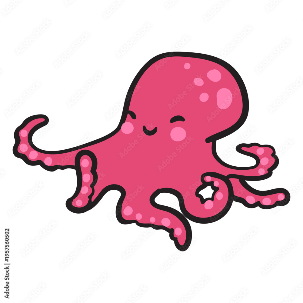 Obraz premium Cute purple octopus