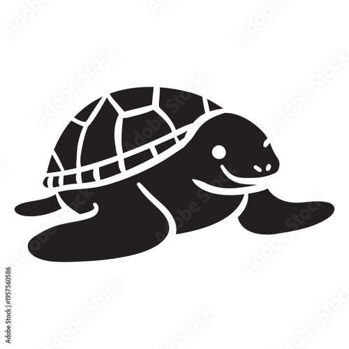 Sea turtle smiling front view