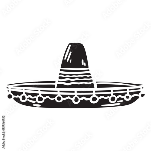 Sombrero mexican silhouette hat illustration