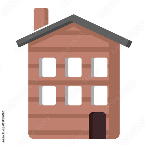 Traditional finnish house illustration