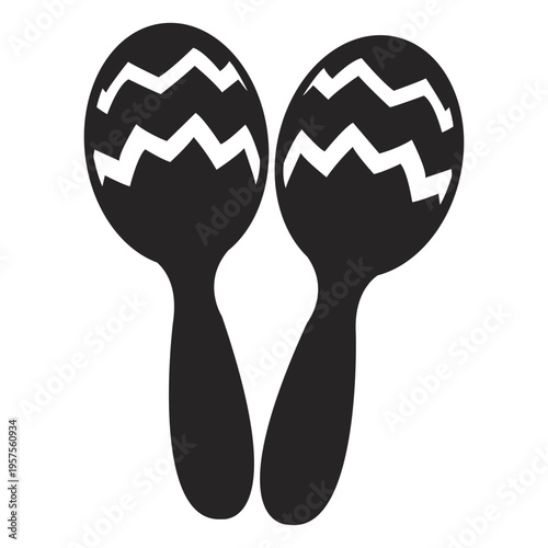 Maracas musical instrument black