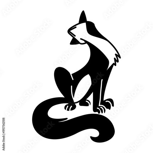 Stretching cat stylish