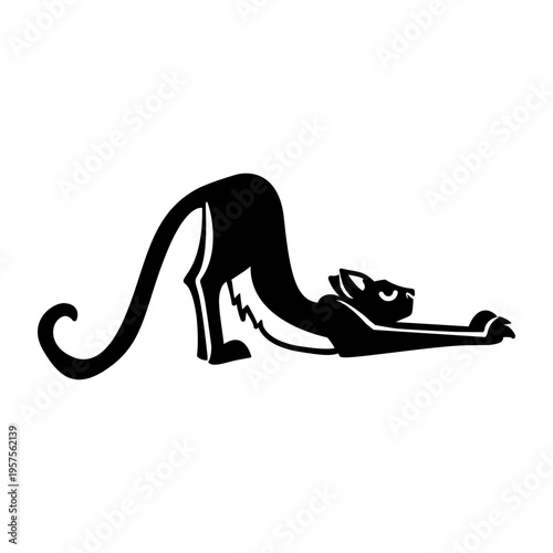 Stylish stretching cat