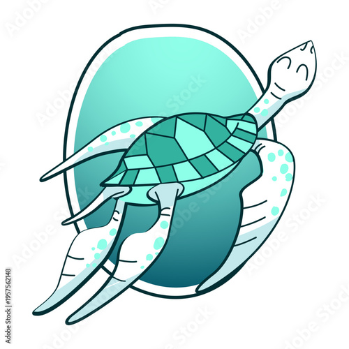 Swimming turtle stylish