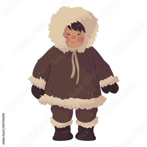 cute eskimo boy smiling