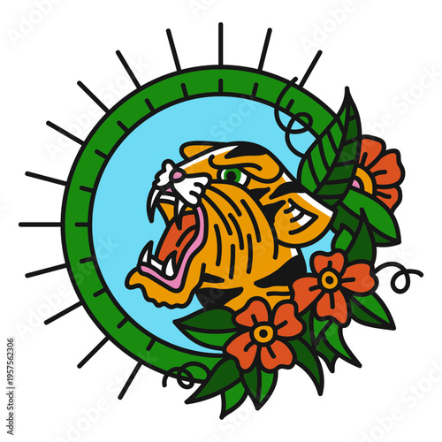 Color tiger oldschool flat