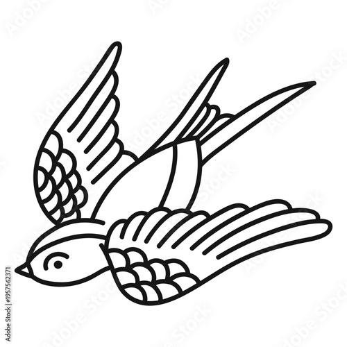 Flying bird oldschool stroke