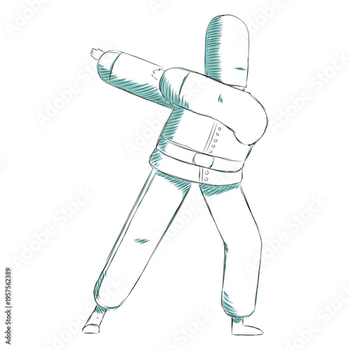 Hand drawn british royal guard dab