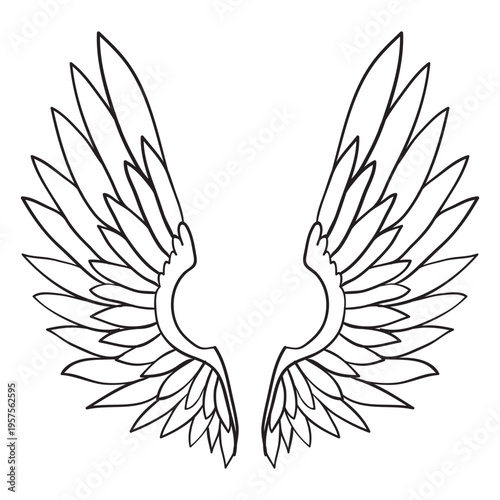 Angel bird wings outline