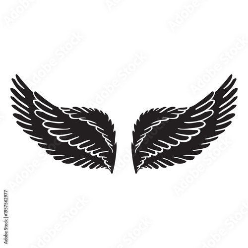 Soft angel wings cut out black
