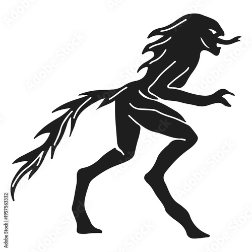 Alien lizard monster silhouette
