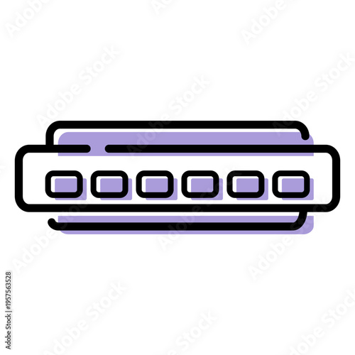 Music harmonica instrument icon