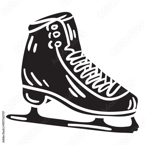 Black ice skate blade illustration
