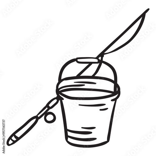 Bucket rod fishing catch stroke