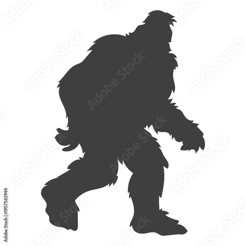 Mysterious mythical beast bigfoot black