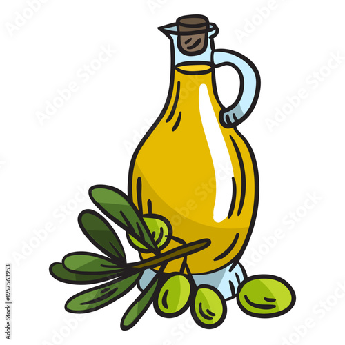 Olive oil homemade illustration