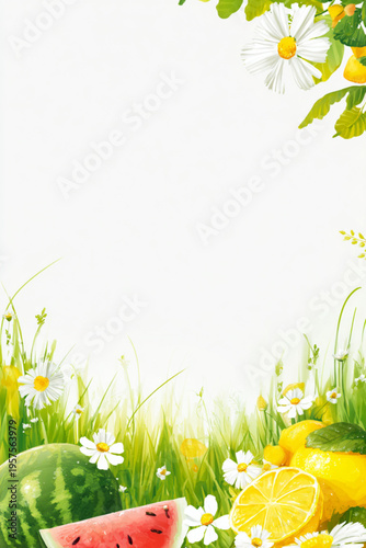 Fresh Watermelon and Orange Slices Summer.