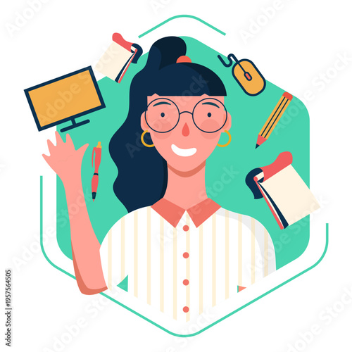 Office worker character elements