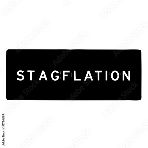 Stagflation word on black background vector, economic crisis and inflation concept, AI