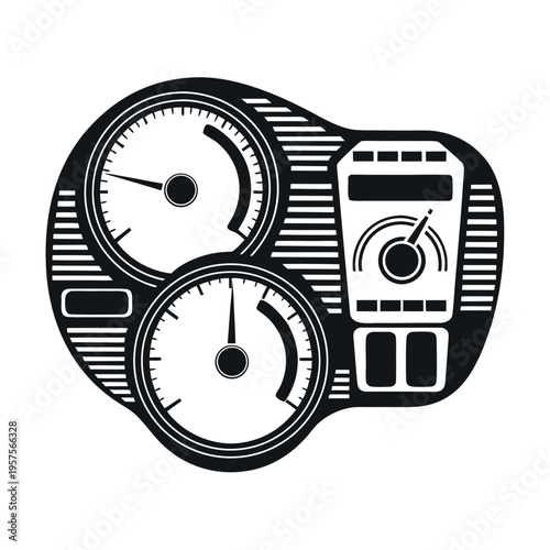 car dashboard icons set including speedometer