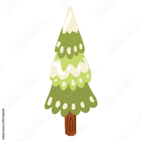 Tree trunk snow isometric