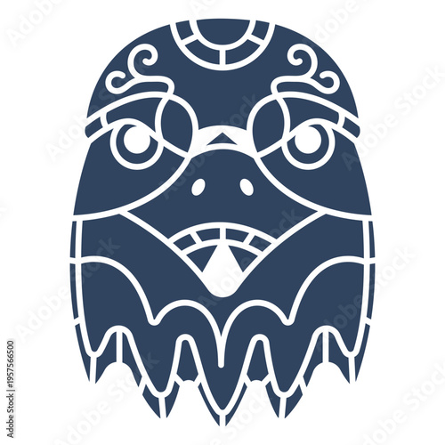 Mandala eagle head blue
