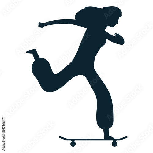 Woman skating silhouette