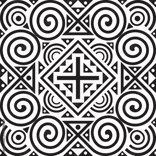 Hmong tribal design patterns feature unique black designs, suitable for use in clothing, blankets, and wallpaper.
