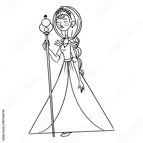 Drawn regal princess