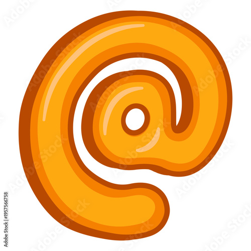 At sign punctuation glossy