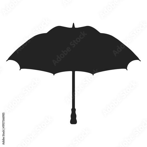 Black open umbrella silhouette