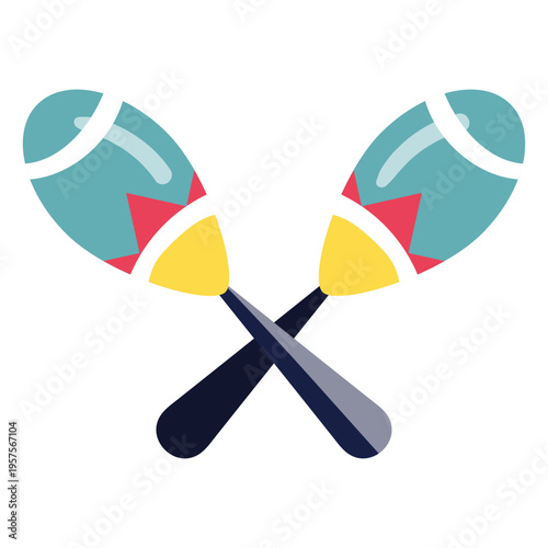 Carnival colorful maracas