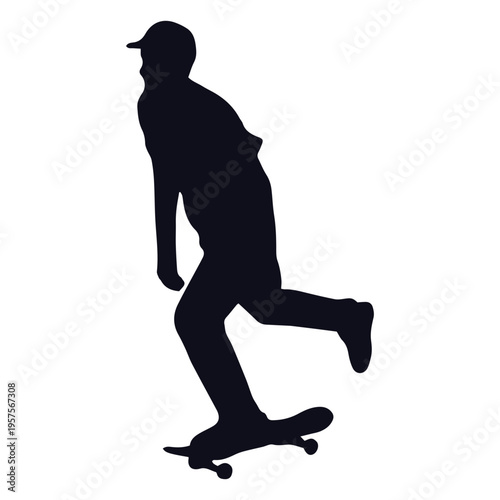 Silhouette guy skating