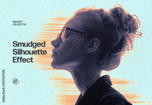Smudged Silhouette Effect Mockup